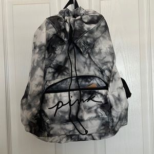 NWT VS PINK packable backpack, black and white tie dye